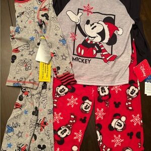 Disney Mickey Mouse Kids Pajama Sets - Gray, Red, and Black